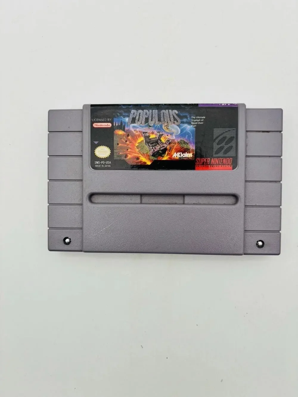 Populous Super Nintendo SNES Official Original, Authentic, Tested and Works VG
